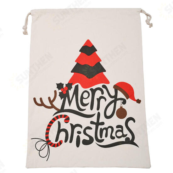 Santa Sack Canvas Bag Party Christmas Candy Bags Xmas Decorations for Kids Gift