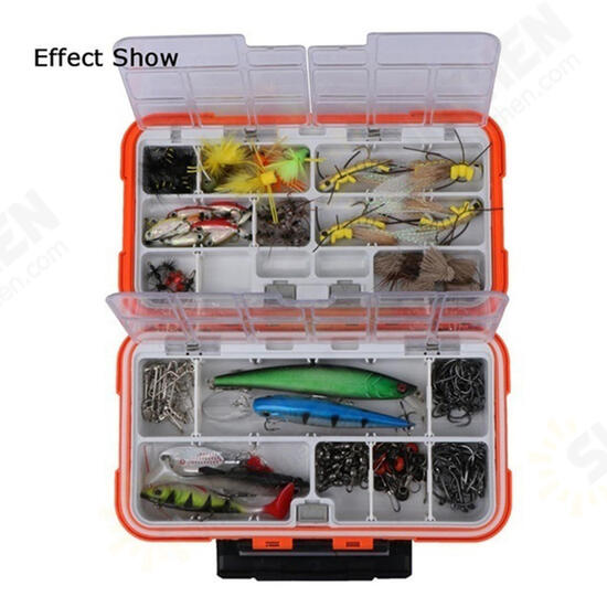 Sealed Waterproof Fishing Tackle Tray ABS Plastic Fishing Accessories Box Swivel Snap Lure Parts Storage Box