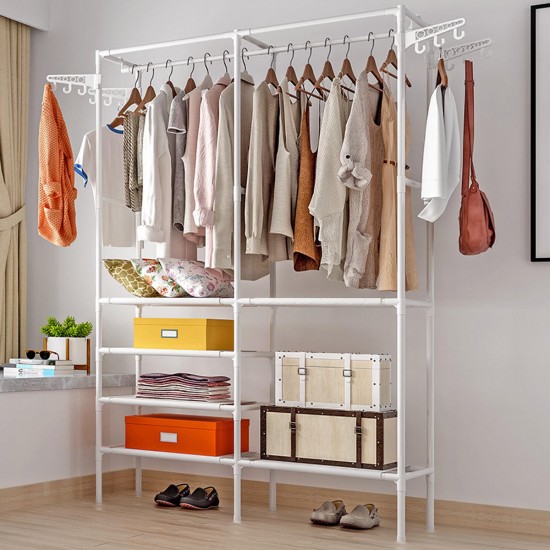 Standing Landing Wardrobe Protable Hanger Holder Durable Clothes Organizer Household Clothes Rack Shelf Rack