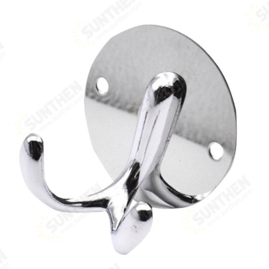 Stianless Steel Cloth Coat Key Double Hook Wall Hanger Towel Rack Hoder Mount