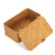 Storage Box Rectangular Straw Flower Basket with Cover Home Garden Fruit Clothes Storage Box Rectangular Straw Flower Basket with Cover Home Garden Fruit Clothes