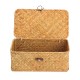 Storage Box Rectangular Straw Flower Basket with Cover Home Garden Fruit Clothes Storage Box Rectangular Straw Flower Basket with Cover Home Garden Fruit Clothes