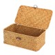 Storage Box Rectangular Straw Flower Basket with Cover Home Garden Fruit Clothes Storage Box Rectangular Straw Flower Basket with Cover Home Garden Fruit Clothes