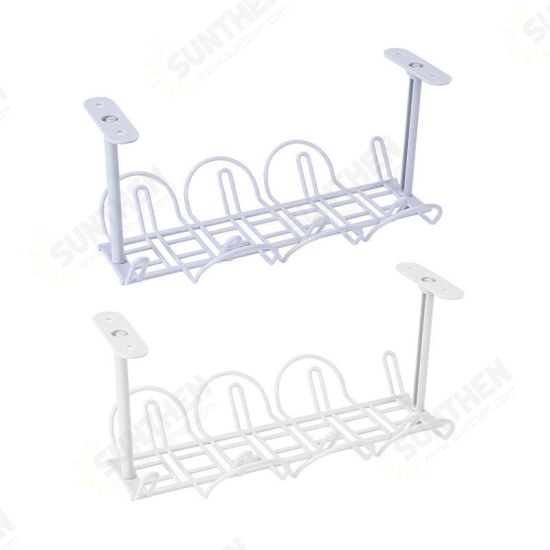 Table Bottom Power Cord Tow Board Compartment Hanging Storage Baskets Layered Rack Plug-in Board Storage Shelf Rack