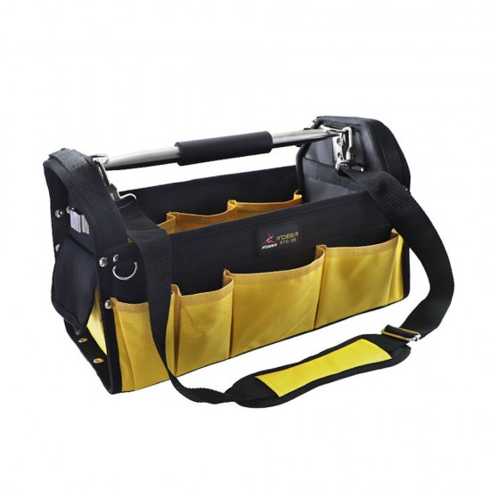 Thickened Canvas Wear-resistant Multi-function Large-capacity Portable Tool Kit with Metal Handle Electrician Repair Kit for Loading Tools