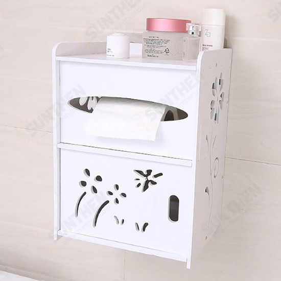 Toilet Paper Rack Hand Paper Box toilet Tissue Box Punch-Free Hollow Carved Tissue Box Holder