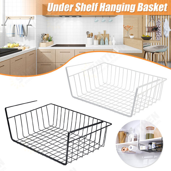 Under Shelf Storage Hanging Rack Kitchen Holder Basket Table Cabinet Organizer