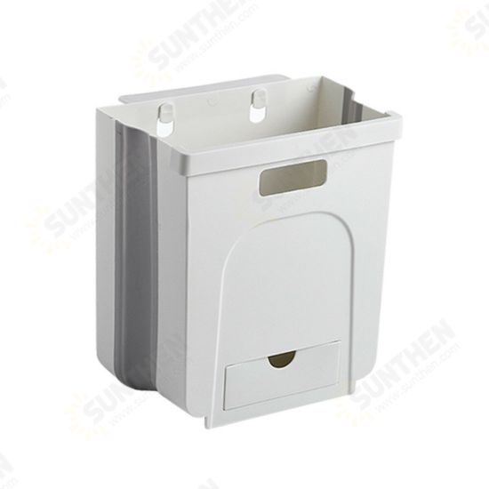 Wall Mounted Folding Waste Bin Kitchen Cabinet Door Hanging Trash Can Bin