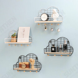 Wall Mounted Shelf Metal Wire Rack Storage Unit With Hooks Key Basket Hanger Wall Mounted Shelf Metal Wire Rack Storage Unit With Hooks Key Basket Hanger
