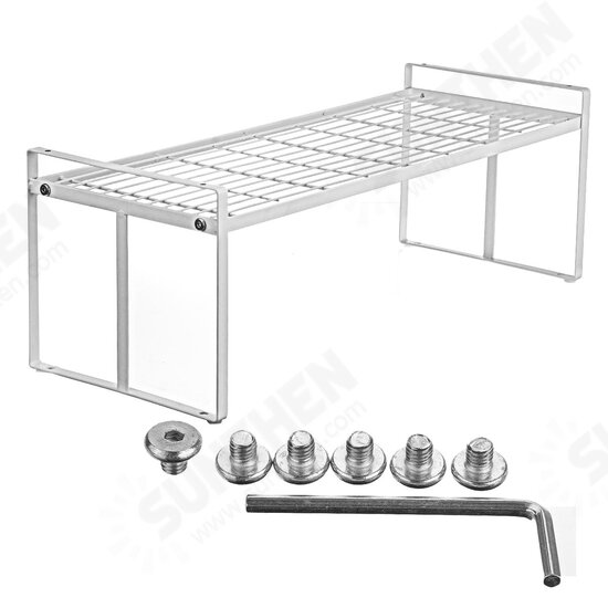 White Standing Rack Kitchen Bathroom Countertop Storage Organizer Shelf Holder