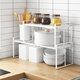 White Standing Rack Kitchen Bathroom Countertop Storage Organizer Shelf Holder