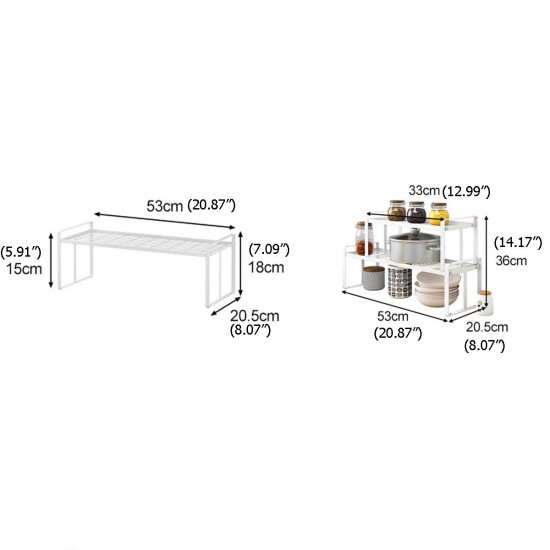 White Standing Rack Kitchen Bathroom Countertop Storage Organizer Shelf Holder