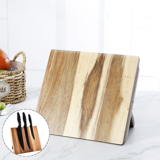 Wooden Magnetic Knifes Holder Block Kitchen Cookware Cutlery Storage Organizer Kitchen Storage Container