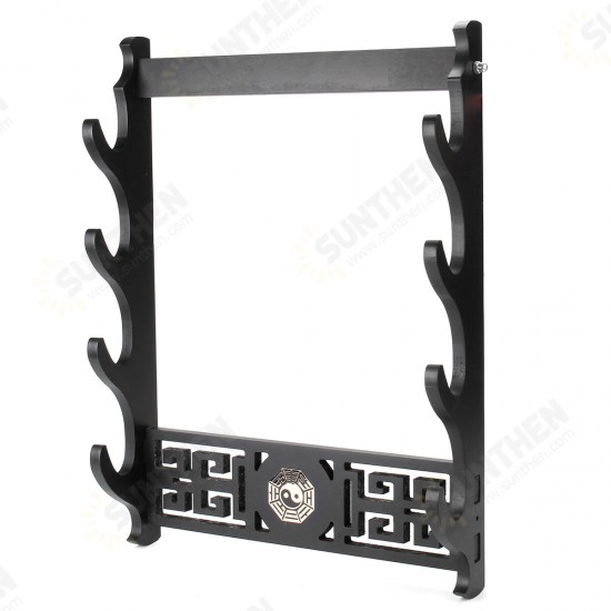 1-4 Tiers Katana Wakizashi Bagua Design Holder Wall Mount Bracket Rack Tool Display Hanger