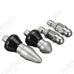 1 Front 6 Rear Cleaning Nozzle 1/4inch Pressure Washer Drain Stainless Steel Sewer 1 Front 6 Rear Cleaning Nozzle 1/4inch Pressure Washer Drain Stainless Steel Sewer