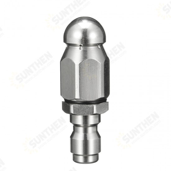 1 Front 6 Rear Cleaning Nozzle 1/4inch Pressure Washer Drain Stainless Steel Sewer