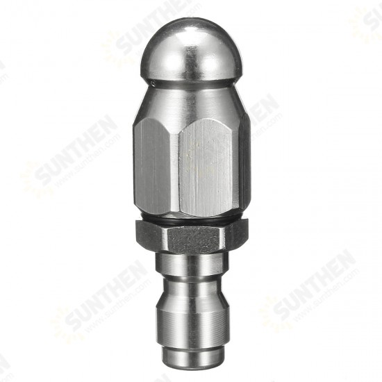 1 Front 6 Rear Cleaning Nozzle 1/4inch Pressure Washer Drain Stainless Steel Sewer