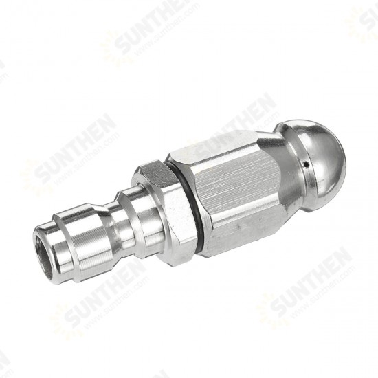 1 Front 6 Rear Cleaning Nozzle 1/4inch Pressure Washer Drain Stainless Steel Sewer