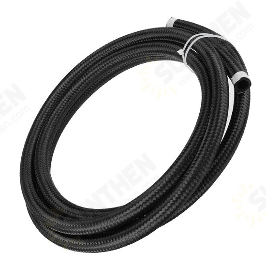 10FT AN4 AN6 AN8 AN10 Fuel Hose Oil Gas Line PTFE Nylon Stainless Steel Braide