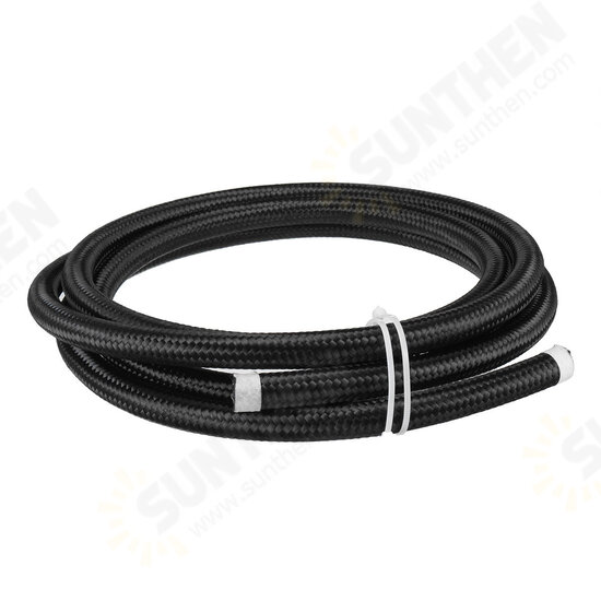 10FT AN4 AN6 AN8 AN10 Fuel Hose Oil Gas Line PTFE Nylon Stainless Steel Braide