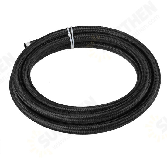 10FT AN4 AN6 AN8 AN10 Fuel Hose Oil Gas Line PTFE Nylon Stainless Steel Braide