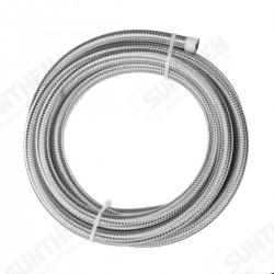 10FT AN4 AN6 AN8 AN10 Fuel Hose Oil Gas Line Pipe Stainless Steel Braided Silver