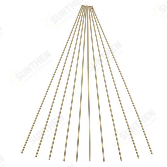 10Pcs 1.6mm x 250mm HS221 Brass Welding Rods Brass Brazing Rods