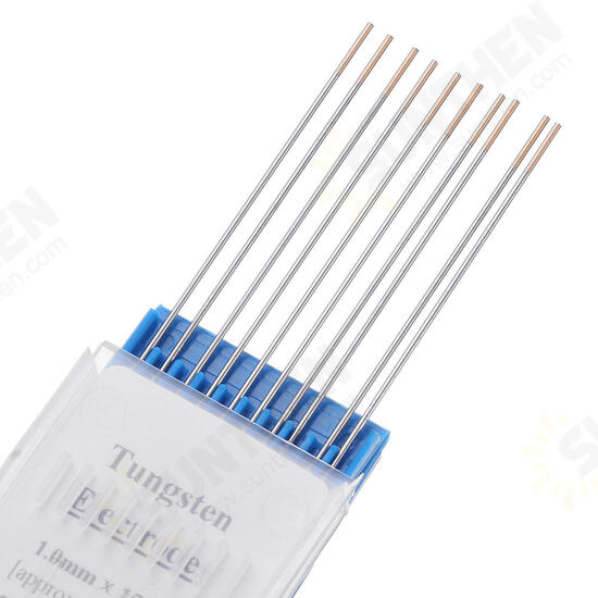 10Pcs WL15 1.0x150mm TIG Welding Tungsten Electrodes Golden Tip Rods Set