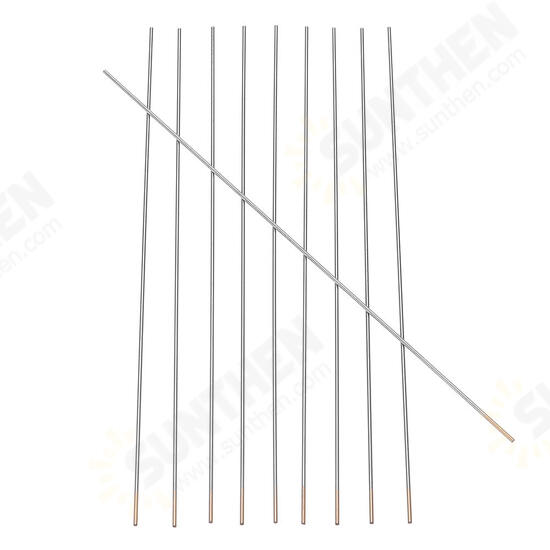 10Pcs WL15 1.0x150mm TIG Welding Tungsten Electrodes Golden Tip Rods Set