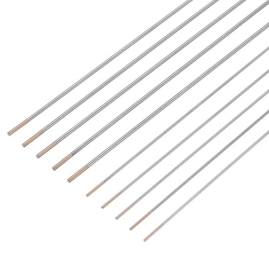 10Pcs WL15 150mm Length TIG Welding Tungsten Electrodes 1.0/1.6mm Golden Tip Rods Set