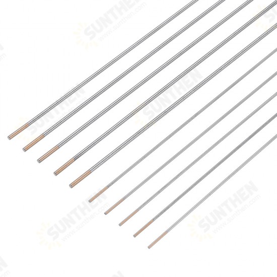 10Pcs WL15 150mm Length TIG Welding Tungsten Electrodes 1.0/1.6mm Golden Tip Rods Set