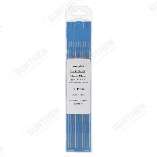 10Pcs WL20 1.0mm Tip 150mm Length TIG Welding Tungsten Electrodes Rods Set 10Pcs WL20 1.0mm Tip 150mm Length TIG Welding Tungsten Electrodes Rods Set