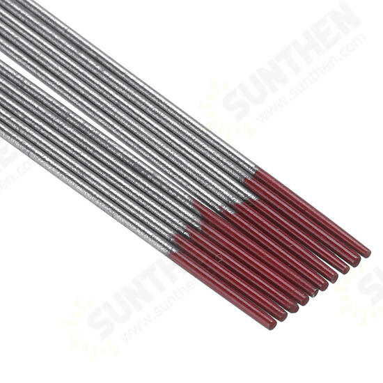 10Pcs WT20 1.0x175mm TIG Welding Tungsten Electrodes Red Tip Rods Set