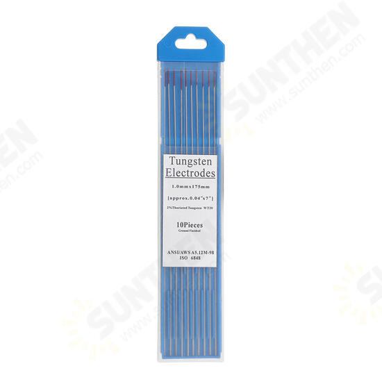 10Pcs WT20 1.0x175mm TIG Welding Tungsten Electrodes Red Tip Rods Set 10Pcs WT20 1.0x175mm TIG Welding Tungsten Electrodes Red Tip Rods Set