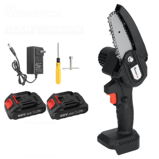 110/220V Guide Plate Length 4 Inch Rechargeable Electric Chain Saw Cordless Portable Woodworking Wood Cutter