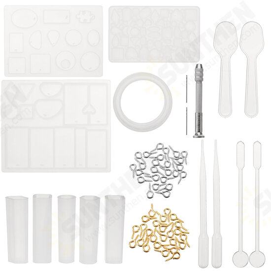 118/127Pcs Bangle Pendant Jewelry Silicone Mold Set Resin Casting Mold Craft DIY 118/127Pcs Bangle Pendant Jewelry Silicone Mold Set Resin Casting Mold Craft DIY