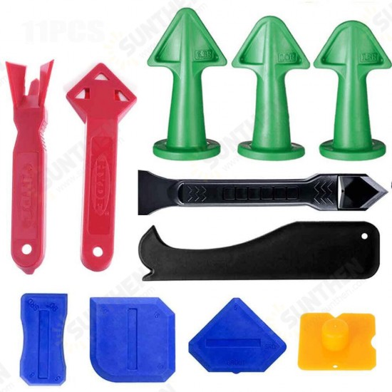 11Pcs Caulk Nozzle Scraper Set Reusable Sealant Angle Scraper Silicone Grout Caulk Tools 11Pcs Caulk Nozzle Scraper Set Reusable Sealant Angle Scraper Silicone Grout Caulk Tools
