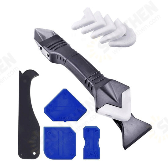 11Pcs Caulking Tool Kit 3 in 1 Caulking Tools Silicone Sealant Finishing Tool Grout Scraper Caulk Remover Caulk Nozzle