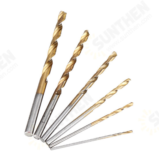 120Pcs 1.0-3.5mm Twist Drill Bit Set Titanium Plating HSS Drill Bits for Wood Metal