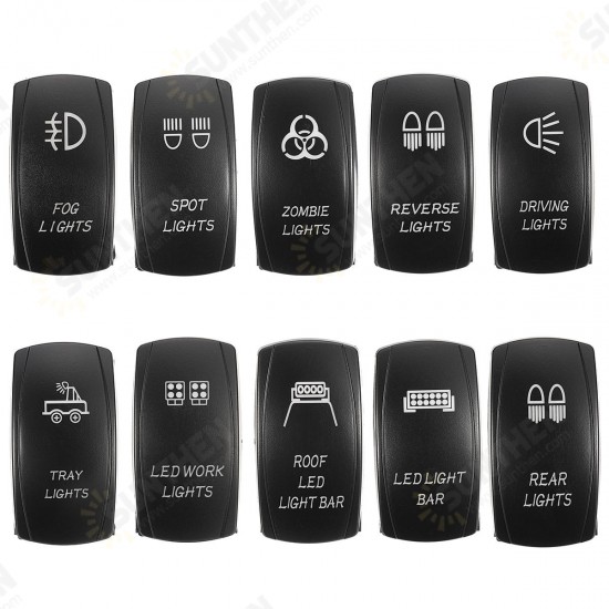 12/24V Blue Car Switch Boat Truck Light Led Rocker Switch Bar Toggle Reverse Rear Light Switch