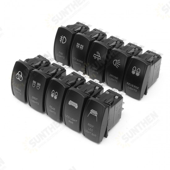 12/24V Blue Car Switch Boat Truck Light Led Rocker Switch Bar Toggle Reverse Rear Light Switch