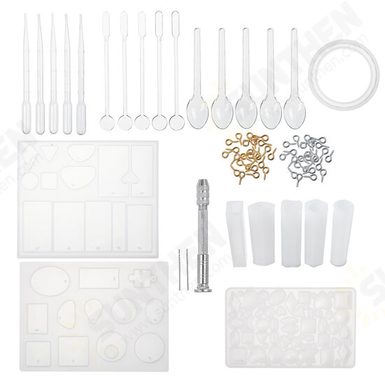 127Pcs Jewelry Making Molds With Hand Twist Drill Crafts Cameo Pendants Hand Tools 127Pcs Jewelry Making Molds With Hand Twist Drill Crafts Cameo Pendants Hand Tools