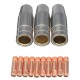 13Pcs 15AK 0.6mm/0.8mm/1.0mm Mig Welding Torch Shroud Nozzle Tip Kit