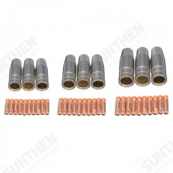 13Pcs 15AK 0.6mm/0.8mm/1.0mm Mig Welding Torch Shroud Nozzle Tip Kit