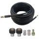 15/30M 1/4inch M-NPT Hose Sewer Line and Drain Jetter Kit W/Sewer Nozzle&Adapter