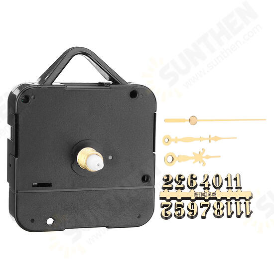 17mm Silent Clock Movement Kit with Gold Digital Card Hour Minute Second Hand