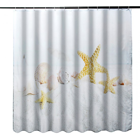 180x180cm Bath Waterproof Shell Starfish Beach Bathroom Shower Curtain