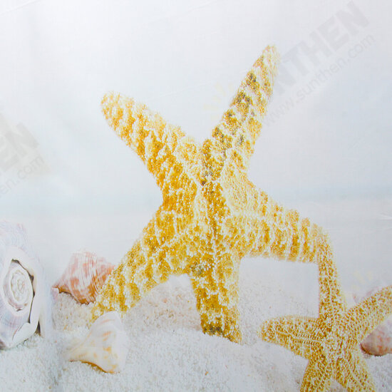 180x180cm Bath Waterproof Shell Starfish Beach Bathroom Shower Curtain