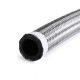 1FT AN4 AN6 AN8 AN10 Fuel Hose Oil Gas Hose Line Pipe Nylon Stainless Steel Braided Silver