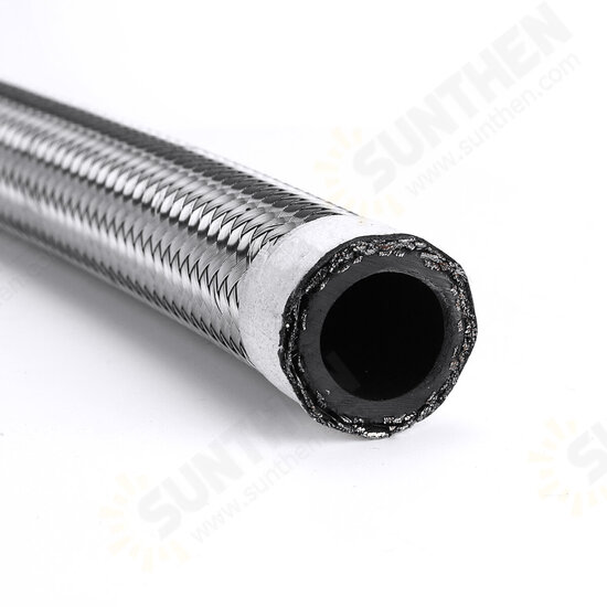 1FT AN4 AN6 AN8 AN10 Fuel Hose Oil Gas Hose Line Pipe Nylon Stainless Steel Braided Silver 1FT AN4 AN6 AN8 AN10 Fuel Hose Oil Gas Hose Line Pipe Nylon Stainless Steel Braided Silver